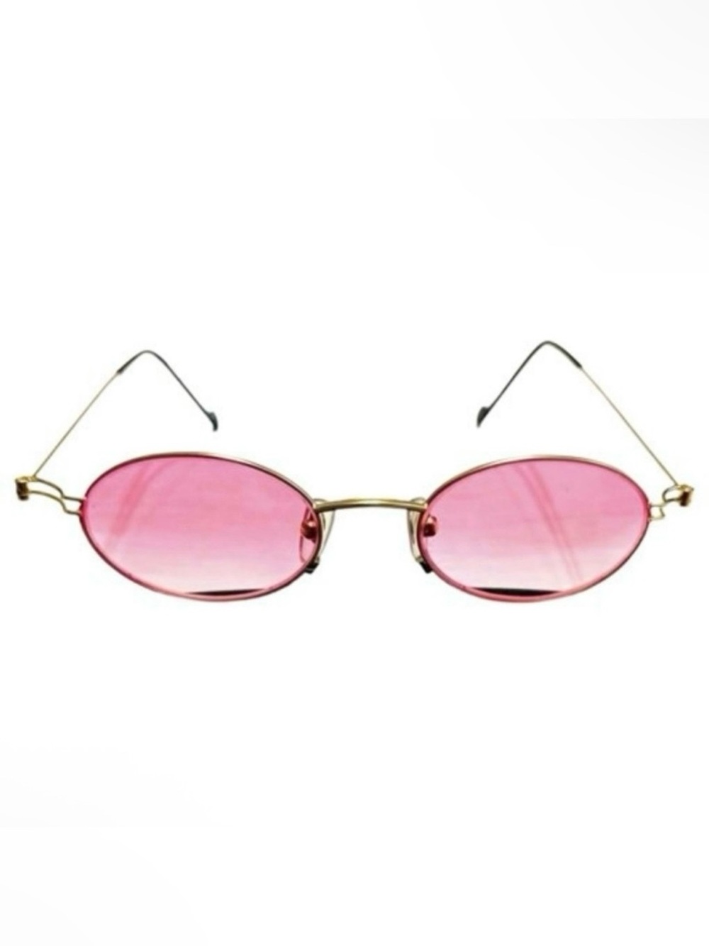 VERY RARE Authentic Gucci Coogi Brand Name Gold Metal Frame Pink Tint Sunglasses